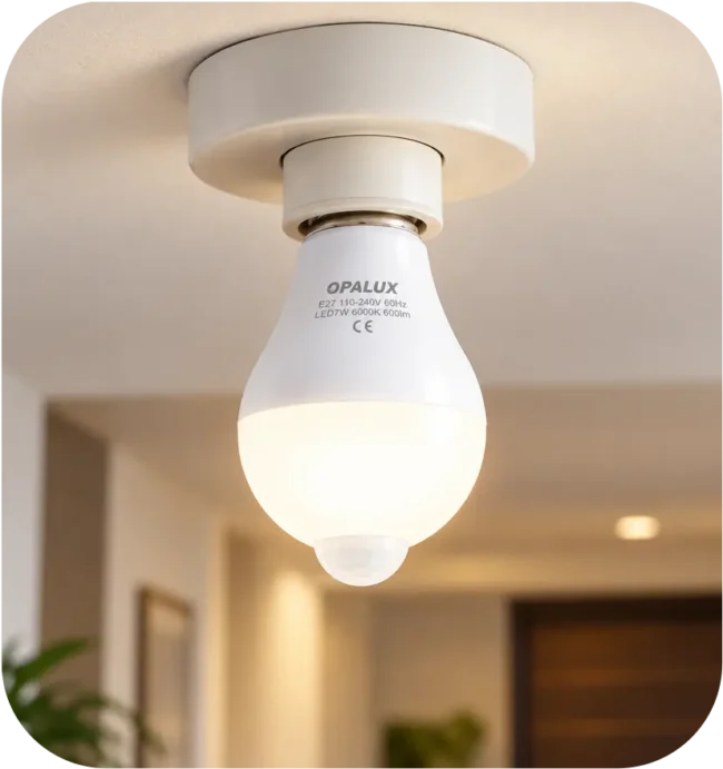 FOCO LED CON SENSOR DE MOVIMIENTO OPALUX ST-461A